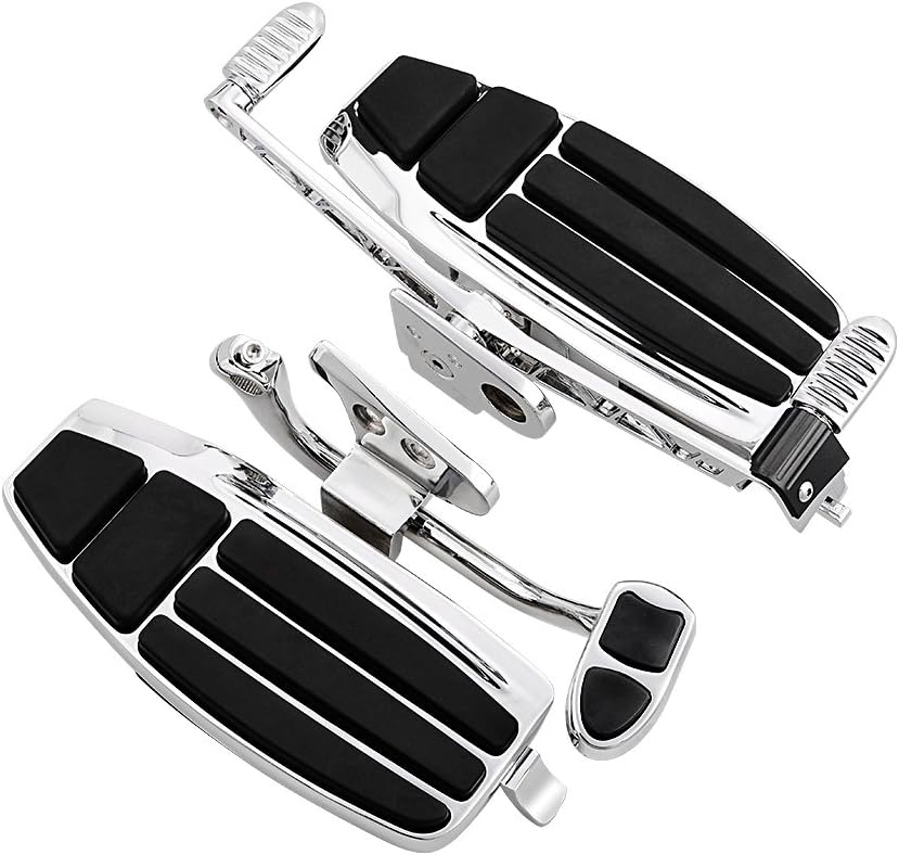 Astra Depot Chrome and Black Left Right Driver Foot Board Floorboard Kit Toe Heel Shifter Brake Lever Compatible with Honda GL1800 F6B Valkyrie