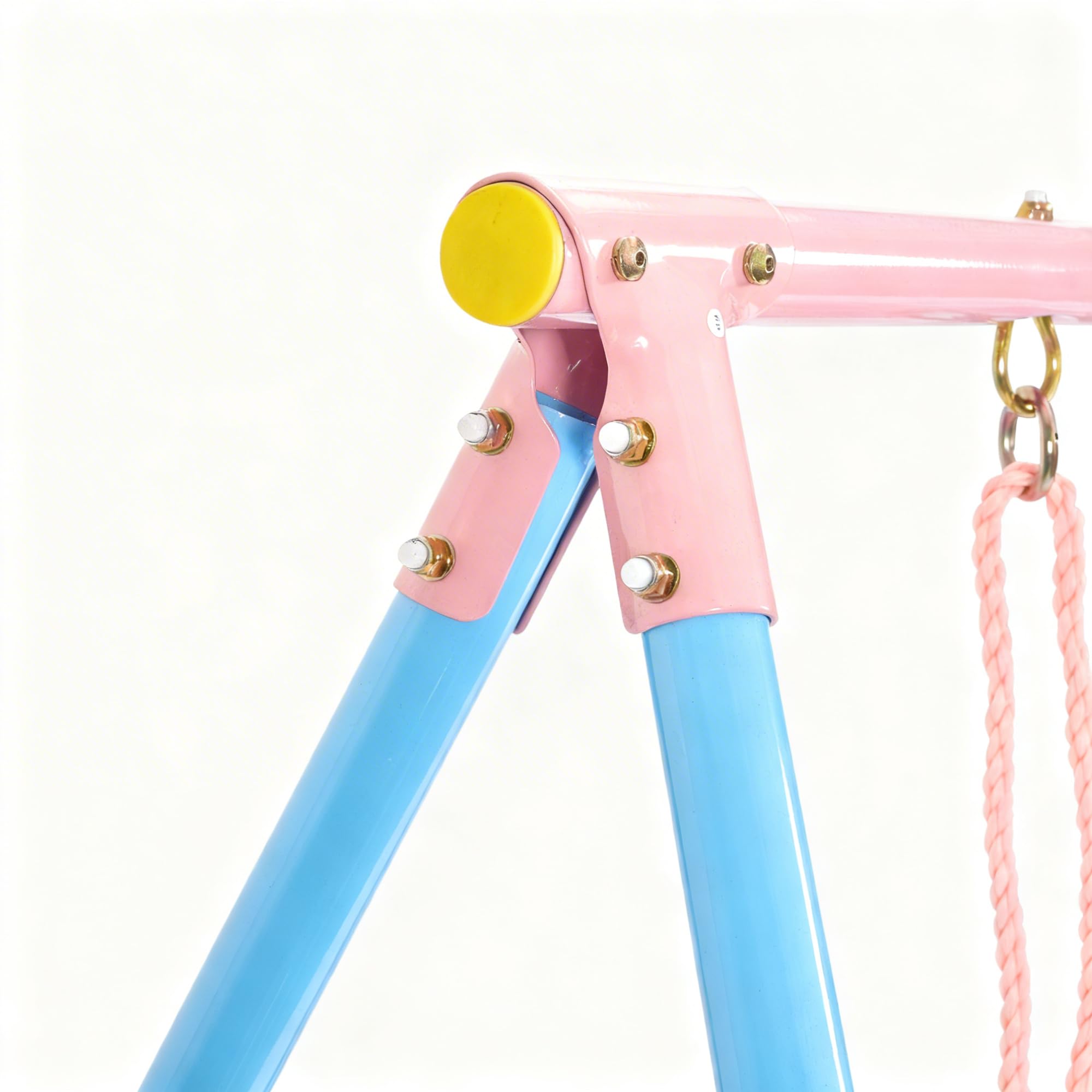 Gecheer XNS107 Zwei-Schaukel-Set mit Rutsche für Kinder ab 3 Jahren, Outdoor-Spielgerät, Metallrahmen, HDPE-Kunststoff, für Garten, Park, Kindergarten