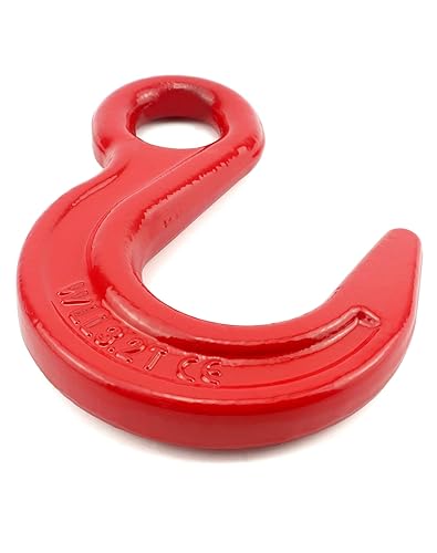 Miniatura 3 de QWORK Gancho de elevación de gran apertura de acero aleado, paquete de 2 ganchos de elevación de grúa de carga fuerte de 6600 libras, fácil de