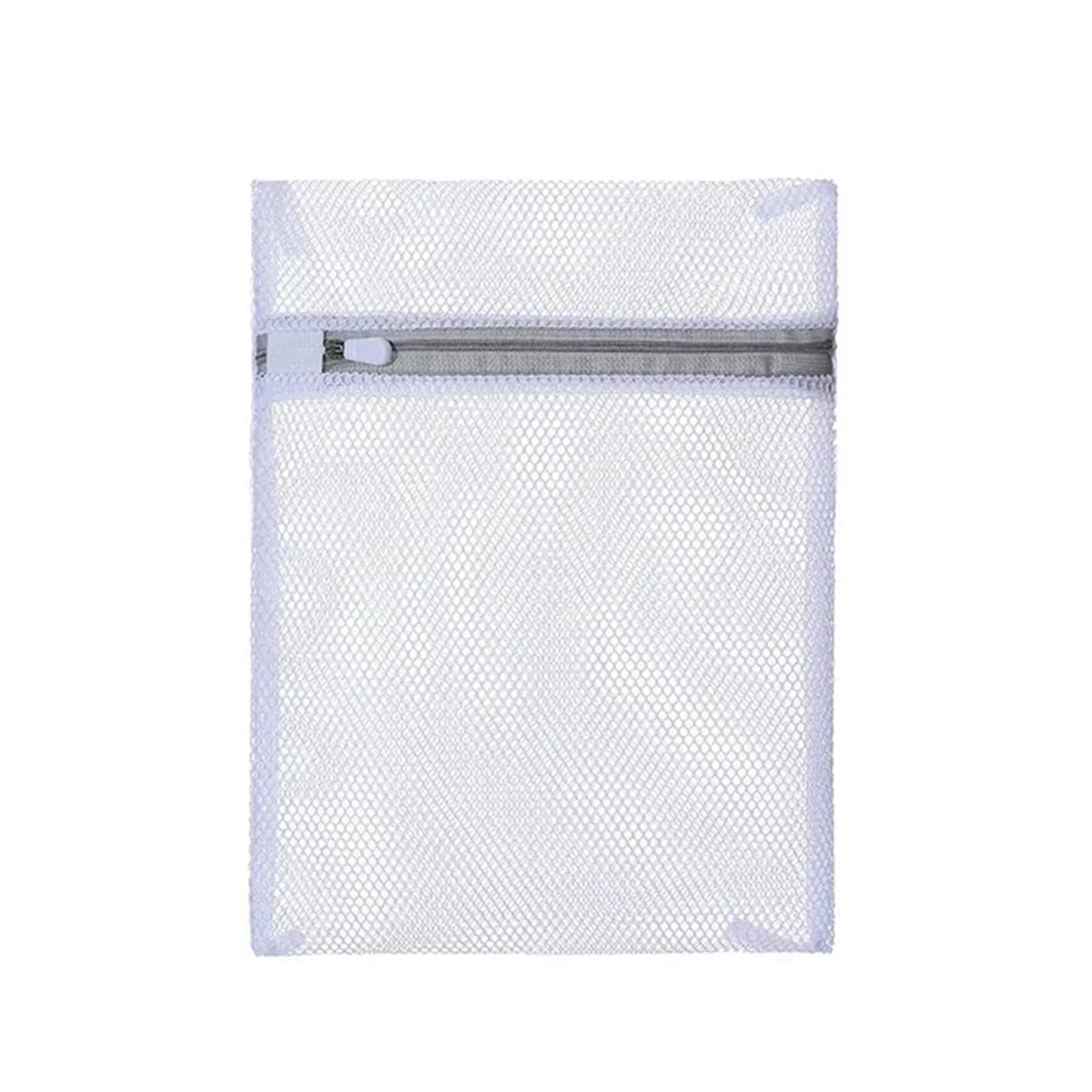 White Large Washing Laundry Bag Mesh Organizer Net Dirty Bra Socks Underwear Shoe Storag Wash Machine Cover Clothes(Coarse net 25x30cm)