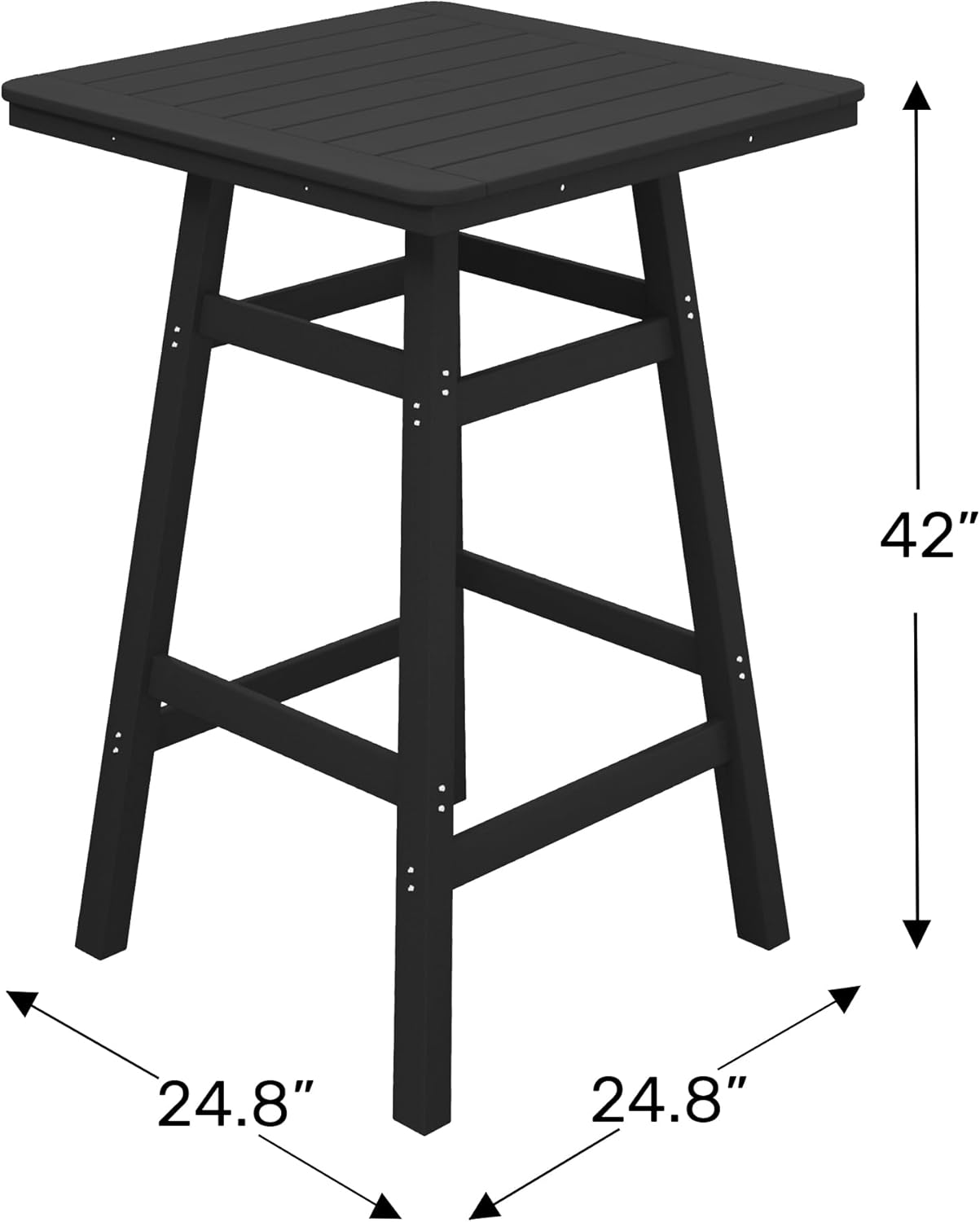 WestinTrends Malibu Square Outdoor Patio Bistro Bar Table with Umbrella Hole 42" Tall, Turquoise