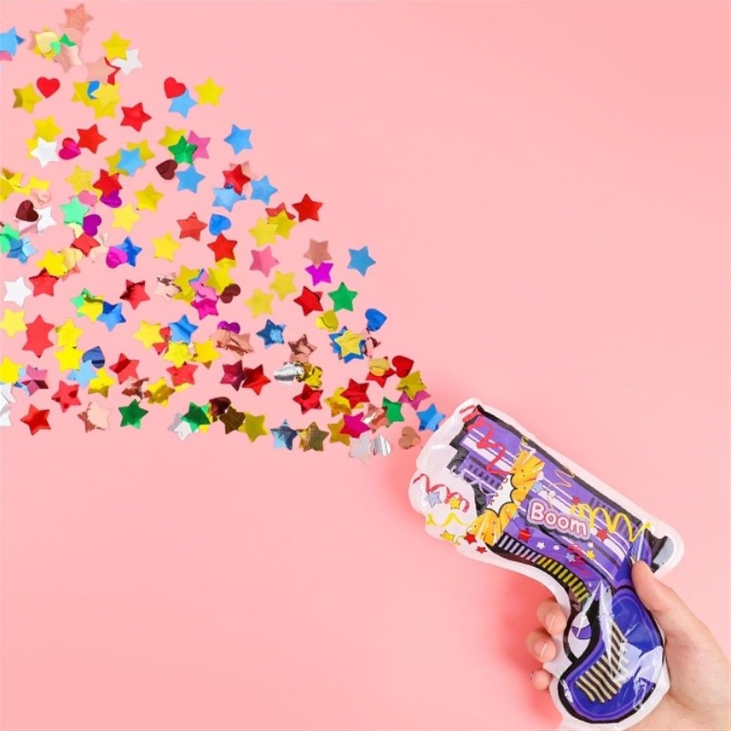 Party Decor 100-10pcs Confetti Cannon Handheld Inflatable Fireworks Gun Sparkle Sequin Wedding Celebration Birthday Party Game Tricky Props (Size : 30pcs)