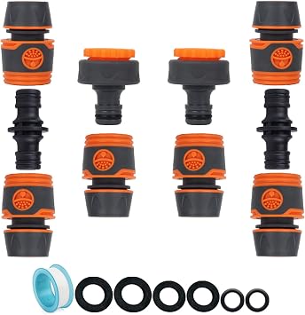 Garden Hose Connector for Hose Pipe, Outside Tap to Hose Connector Fittings Set - Quick Connector, Tap Adapter for Tap 3/4''&1/2'' 2 in 1