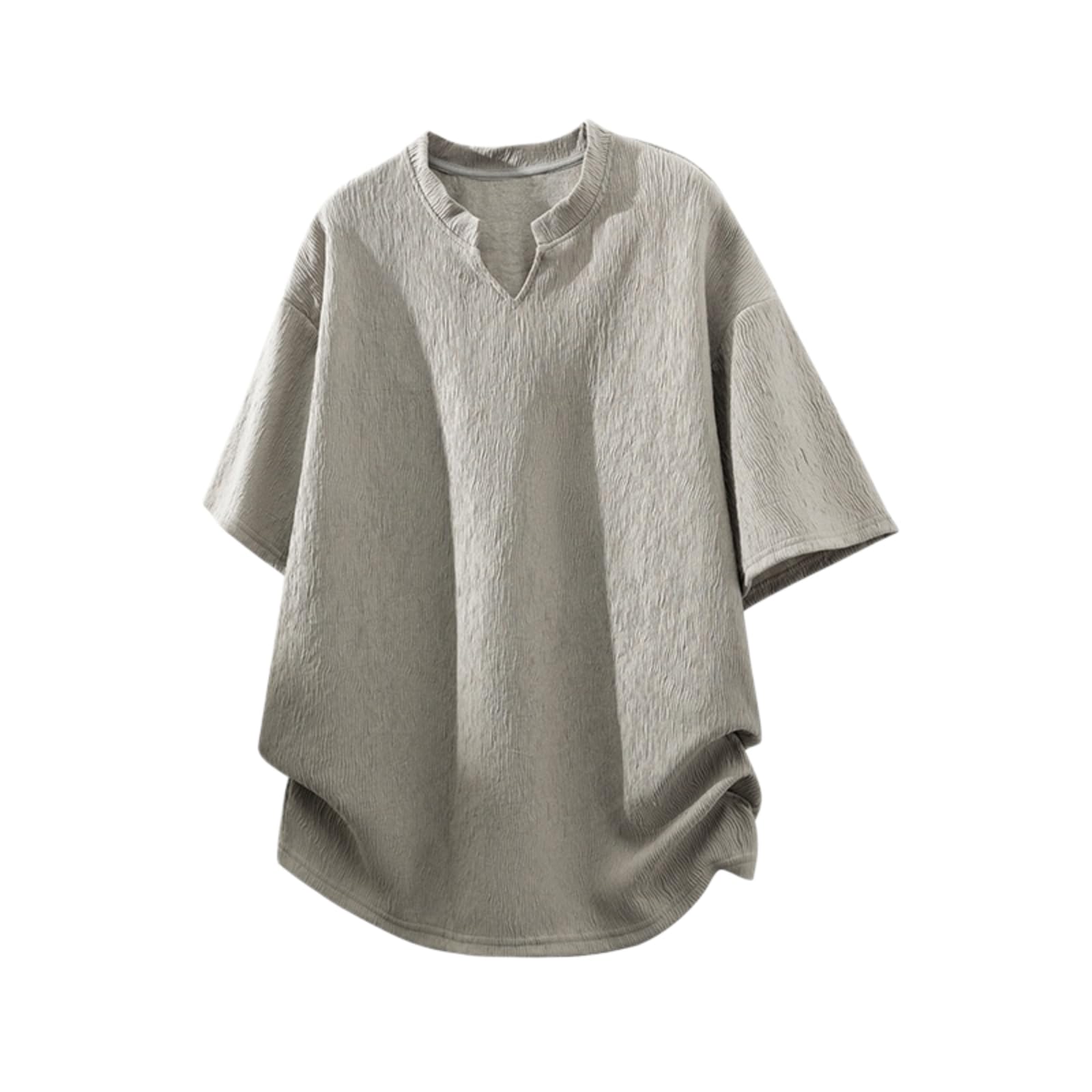 T-shirt homme col en V coupe oversize épaule tombante grise M