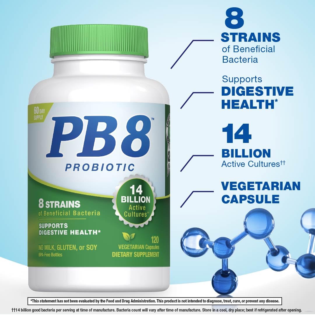 PB8 Probiotic | 14 Billion CFU | 120 Vegetarian Capsules | 8 Strains — Amazon image 3