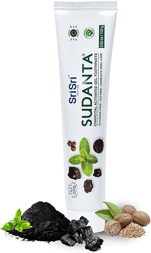 Miniatura 3 de Sri Sri Tattva Sudanta - Gel de pasta de dientes de carbón - SLS, pasta de dientes a base de hierbas sin flúor con neem y hierbas ayurvédicas -