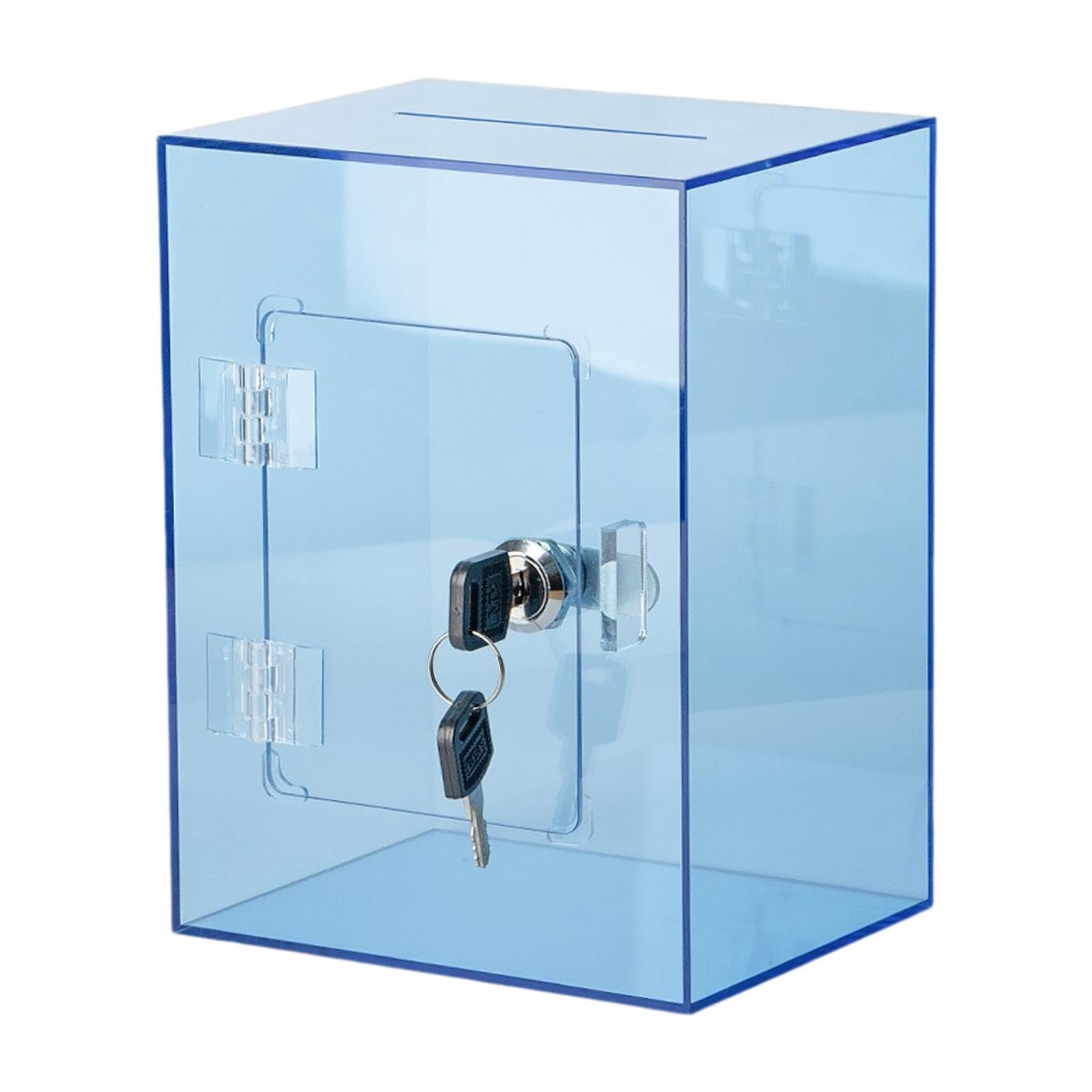Acrylic Money Saving Box Locking Transparent Savings Jar for Kids Teens Dorm Blue-image-44