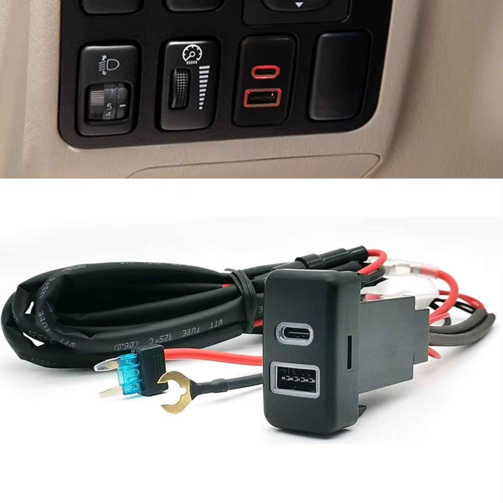 Console Presa USB Compatibile Con Toyota Per FJ Cruiser 12V 24V Auto Dual QC3.0 PD Presa Ricarica Telefono Presa Adattatore Caricatore Ricambi Auto