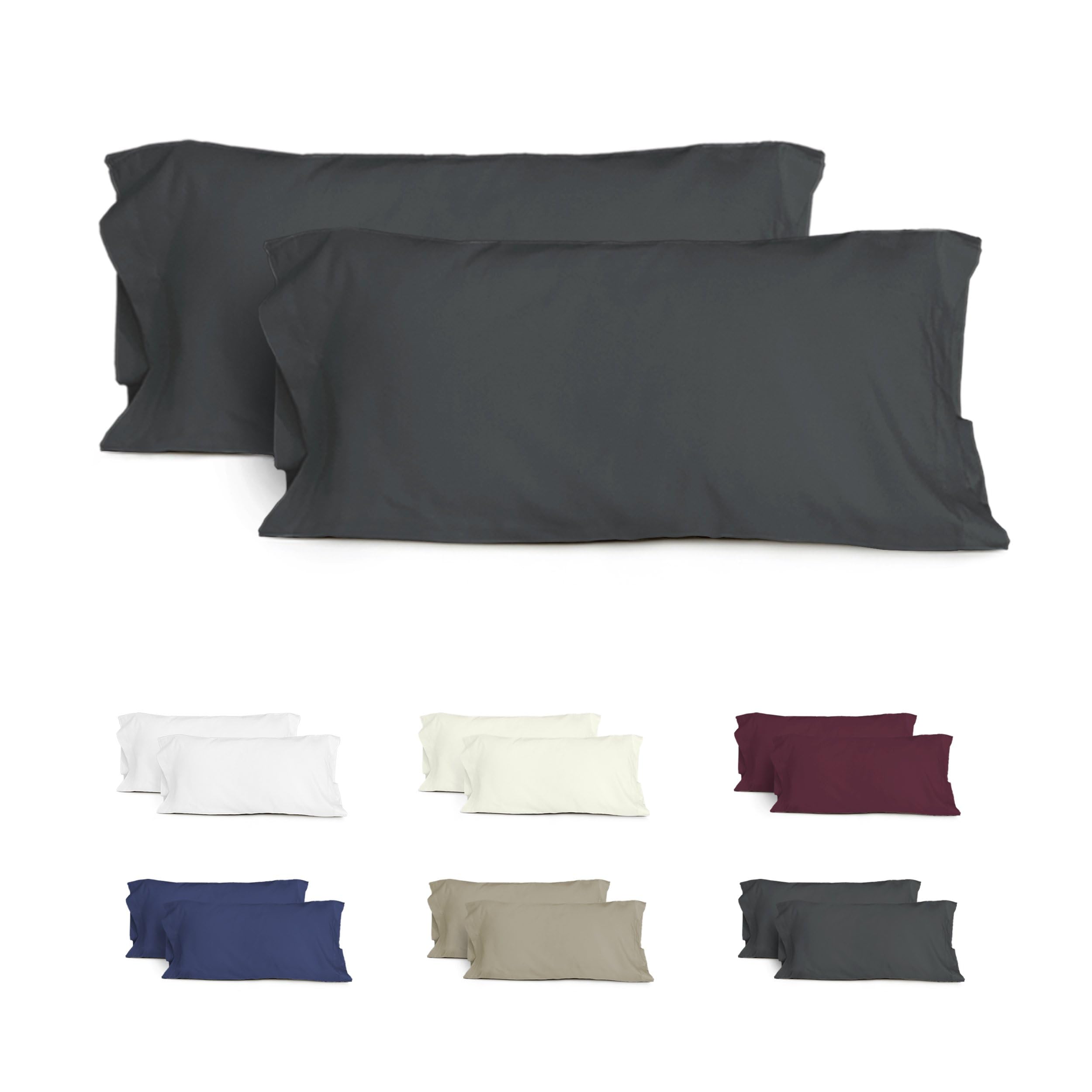MANEMI - Set of 2 pillowcases 90 cm - Pillowcase 45 x 110 cm, breathable and soft polyester, open on the sides.