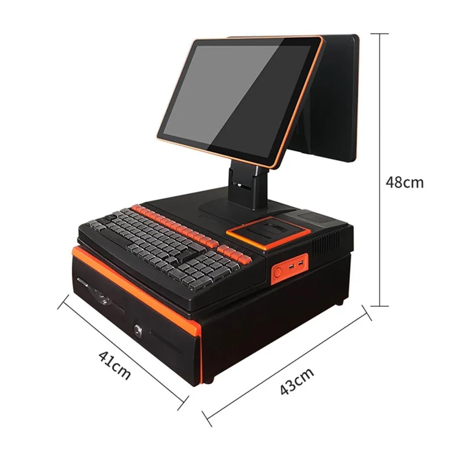 Caja registradora, Sistema POS de fábrica, Terminal táctil de Escritorio para restaurantes, supermercados, hoteles, Tiendas y Negocios (Negro J1800)