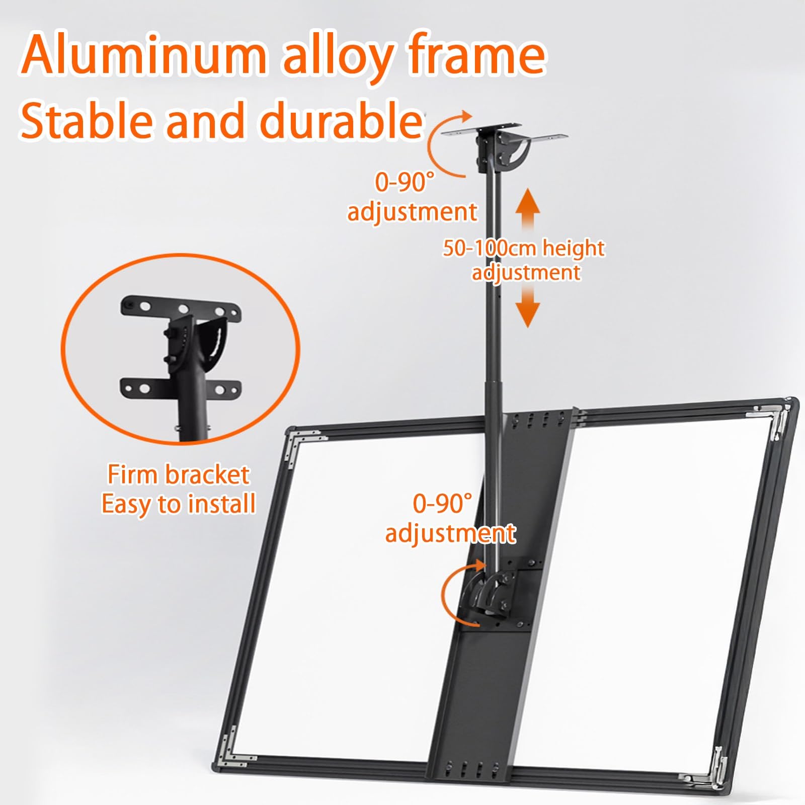 Tablero de menú retroiluminado LED, caja de luz delgada con marco a presión para restaurantes, cafeterías, cines, ángulo y altura ajustables