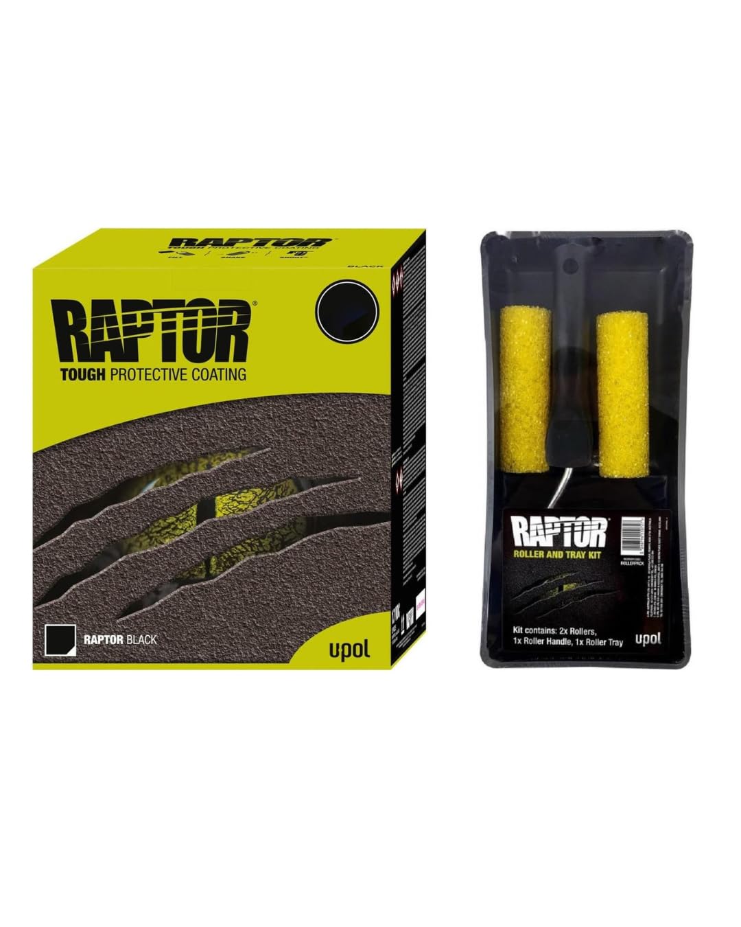 U-POL RAPTOR Liner Kit, Nero, 4 Litri, Rivestimento Poliuretano Bicomponente, incluso Set di Scooter e Vassoi