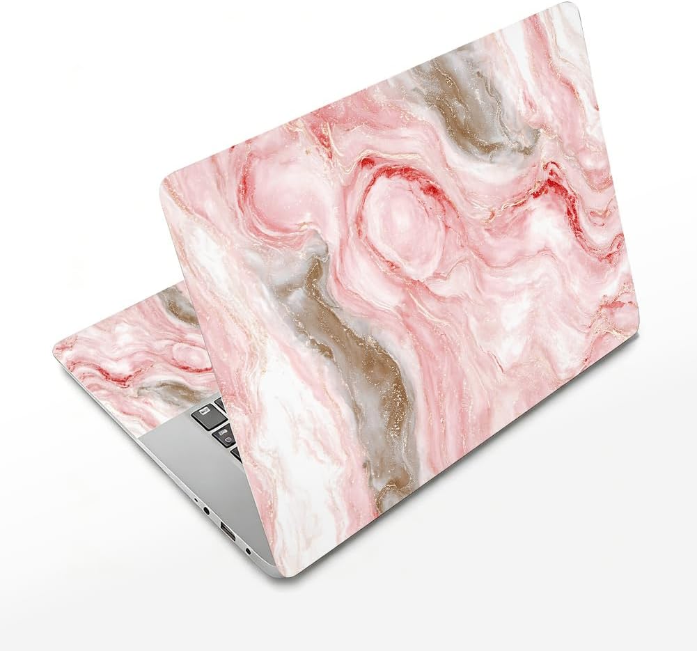 3Pcs Laptop Skin Sticker Decal Marble PVC Laptop Sticker Fits for 12-16 Inch Notebook Waterproof Scratch Proof Pink Universal Notebook PC Personalized Protector Gift