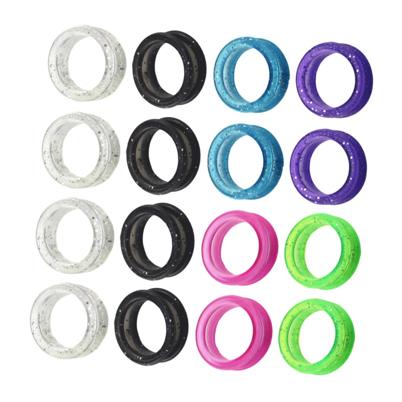 GRIRIW 2sets Pet Scissor Finger Ring Comfortable Non-skid Silicone Hairdressing Scissors Dog Grooming Shears Accessory 16pcs*2