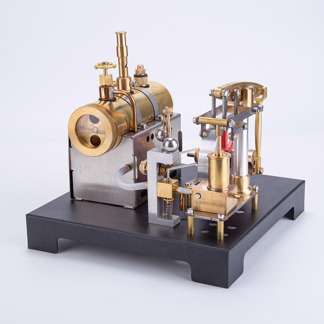 JANTY Retro - Kit de Modelo de Motor de Vapor de Metal, 84 Piezas de Caldera Horizontal de vacío con regulador centrífugo de combustión, Obras de Arte, Experimento científico, Juguetes educativos,