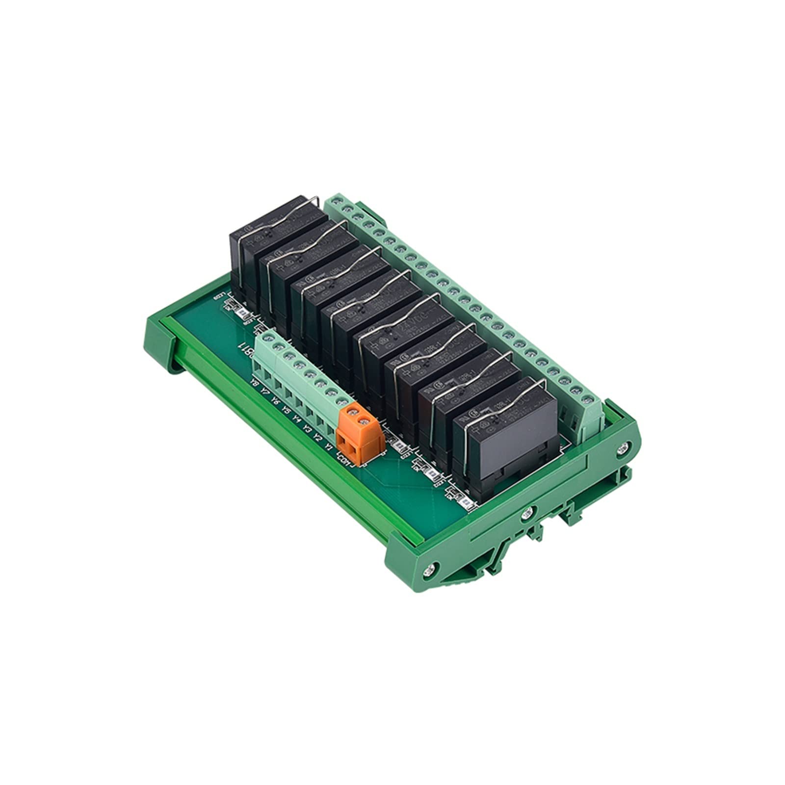 2/4/6/8/10/12/16 Canales Módulo de relé PLC de Carril DIN Salida MCU 12V24V NPN/PNP 1NO1NC (Color : 12V, Size : 8 Channels)