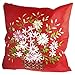Ruilogod Czerwony manmade miękki jedwab szycia kwiatowy wydrukować rzucić poduszkę