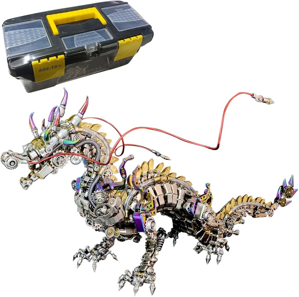 3D Metal Puzzle Model, DIY Assembly 3D Metal Punk Mechanical Worshipful Dragons Model Puzzle Set, Xmas Gifts for Adults and Teens (2030+ PCS)