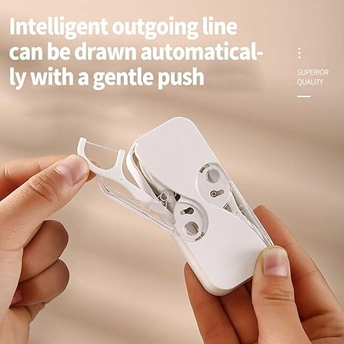 Miniatura 3 de Dispensador de hilo portátil, dispensador automático de hilo dental portátil, soporte de selección de hilo dental recargable de primera calidad,