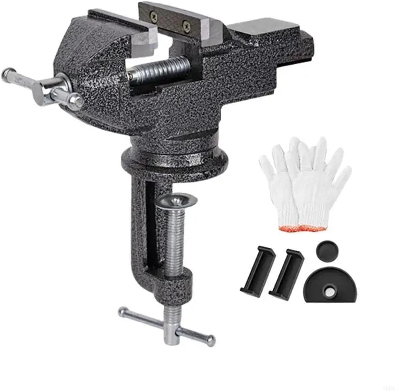 J6BA 360 Rotation Vise Woodworking Table Cast Steel Vise Household Tool Black Mulitifuncation Working Table Grinder Clamping(Black,Type 70)