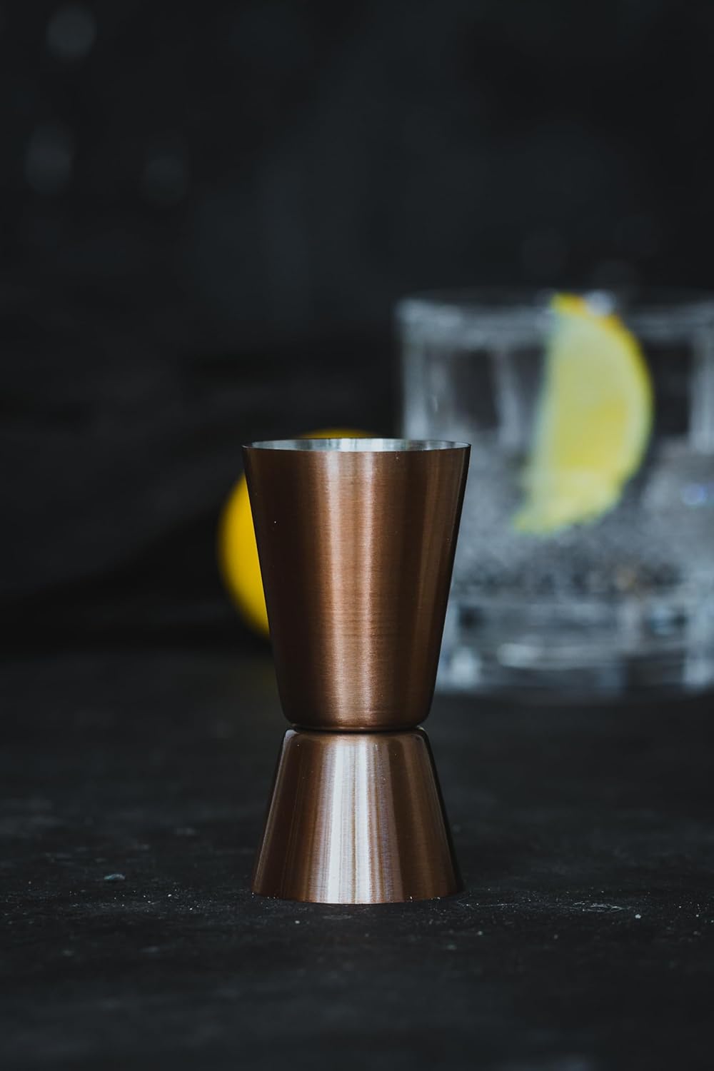 BarCraft Dual Cocktail Jigger/Spirit Measure, Stainless Steel, Copper Finish, 25/50 ml