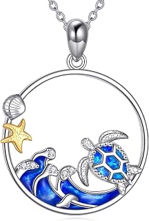 Diamond Hummingbird/Sea Turtle/Owl/Butterfly/Dog/Palm Tree Necklace for Women 925 Sterling Silver Animal Lover Pendant Necklaces Christmas Birthday Jewelry Gifts for Her, 18+2 Inch