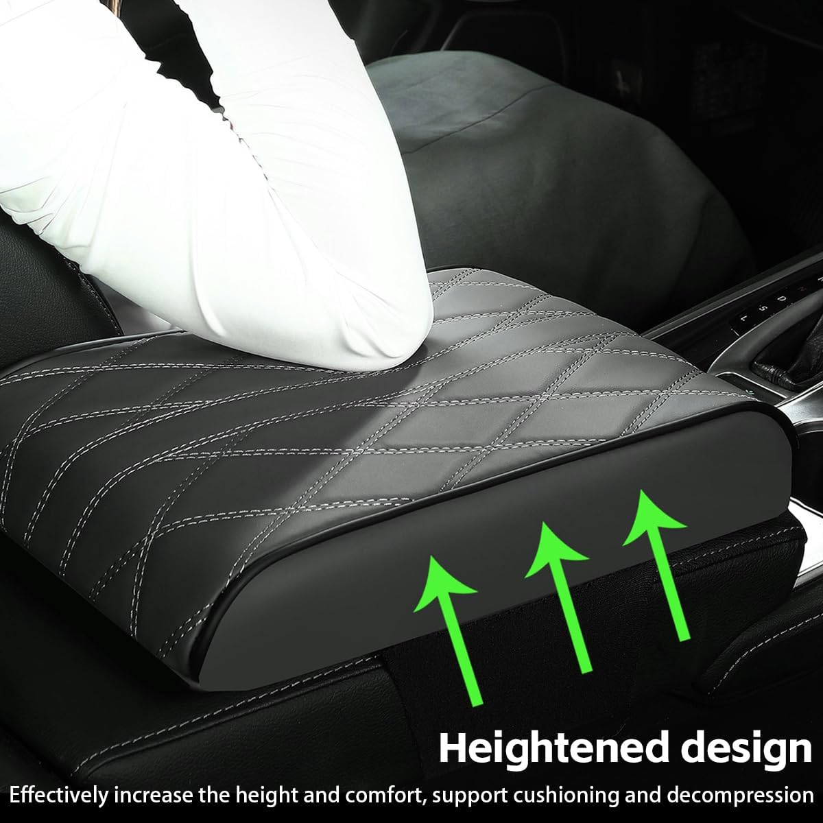 Osilly Car Armrest Cover, Auto Leather Waterproof Center Middle Console Cover Pad, Vehicle Memory Foam Armrest Seat Box Cushion Protector, Universal for SUV, Truck, RV and More (Coffee)