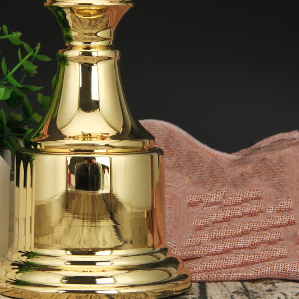 Trofeo Dorado de Metal de 42 Cm, Copa Grande sin Grabar Base para Ceremonia de Entrega de Premios, Premio para Competiciones Deportivas y Fiestas de Reconocimiento