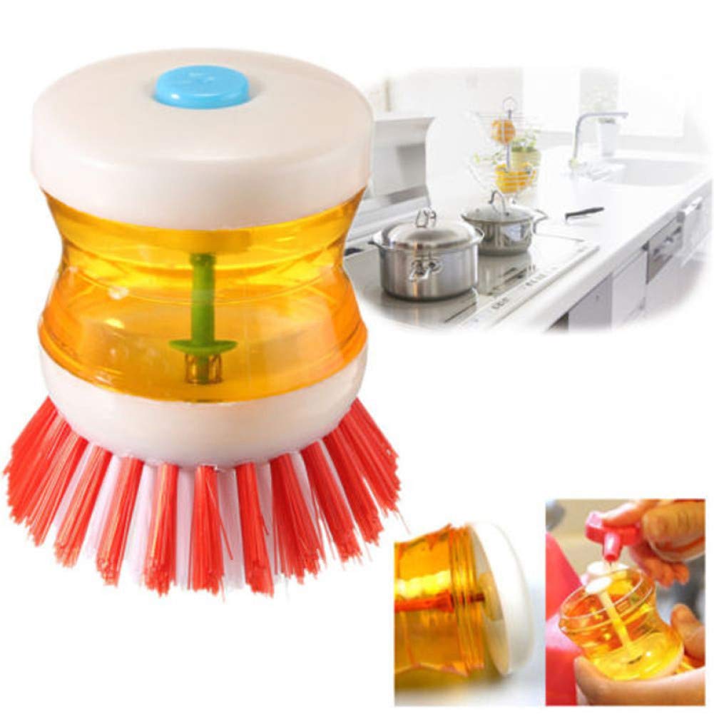 Kitchen Washing Utensils Pot Dish Brush with Washing Up Liquid Soap Dispenser Wash Pot Brush