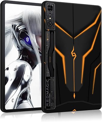 حافظة لجهاز REDMAGIC Nova Gaming Tablet مقاس 10.9 بوصة،غلاف خلفي،نحيف وخفيف، مضاد لبصمات الأصابع، غطاء واقي مقاوم للصدمات من السيليكون المطاطي الناعم من مادة TPU لـ Red Magic Nova-Black-Orange