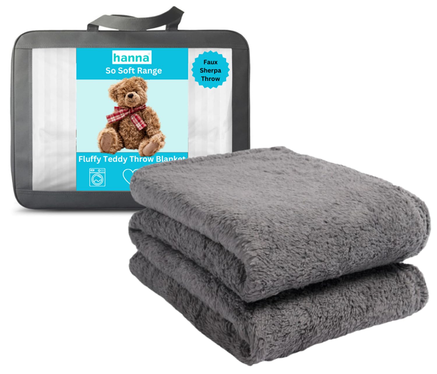 Hanna Special Edition Luxury Blanket Teddy Sherpa Fleece Blankets | Soft Throw Warm Comfort | Easy-Care, Winter Warmth Sofa Throw and Bed Cover (Pink, Double 150x200cm)