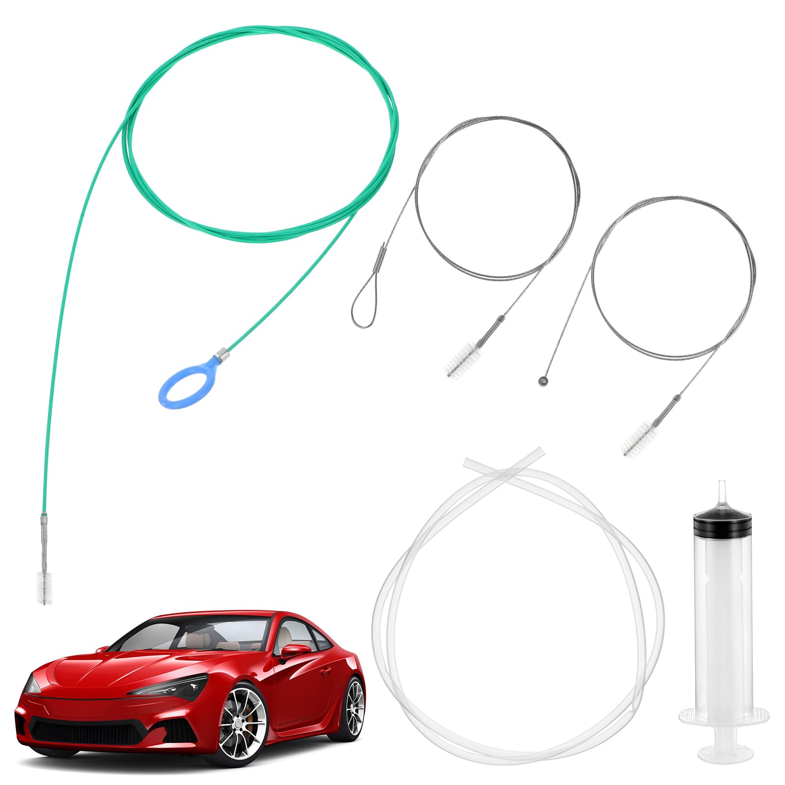 HaiFafafaing Auto Schiebedach Reinigungsbürste Flexible Abflussbürste Lang 300cm Rohrreiniger Autozubehör Abflussreiniger Bürste für Auto Schiebedach Kofferraum Öltank Radwischer Abflussloch