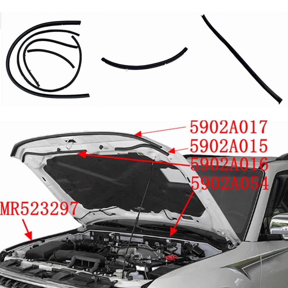 Kit di 6 guarnizioni in gomma per cofano anteriore, per Mitsubishi Pajero per modelli Montero 2008 2016