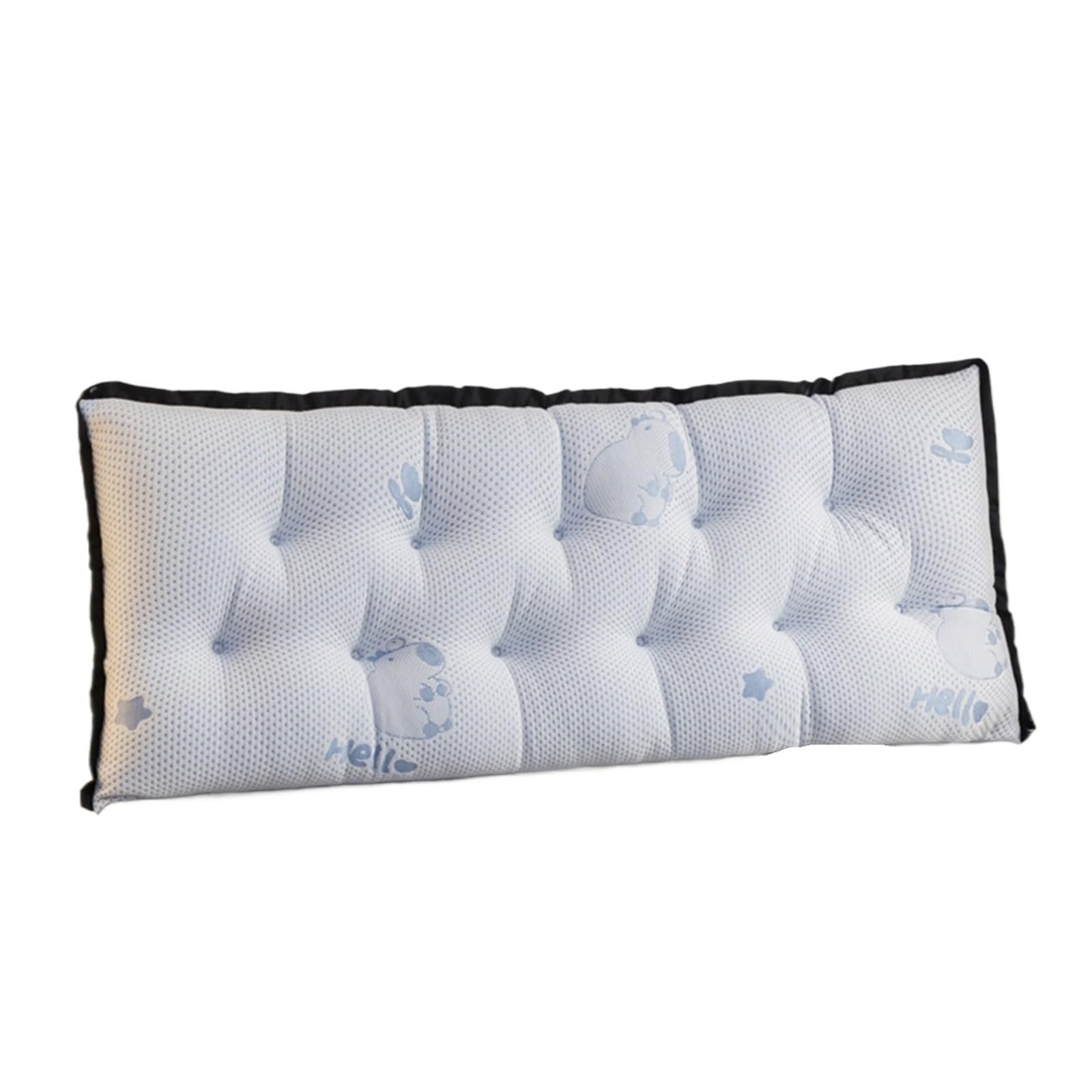 LPATEBCVU Ruffle Bed Backrest Non-slip Bedhead Cushion Large Pillow Summer Waist Protection With Zipper For Double Sofa Tatami Bed Reading Backrest 100-200cm(Blue,120x50x15cm)