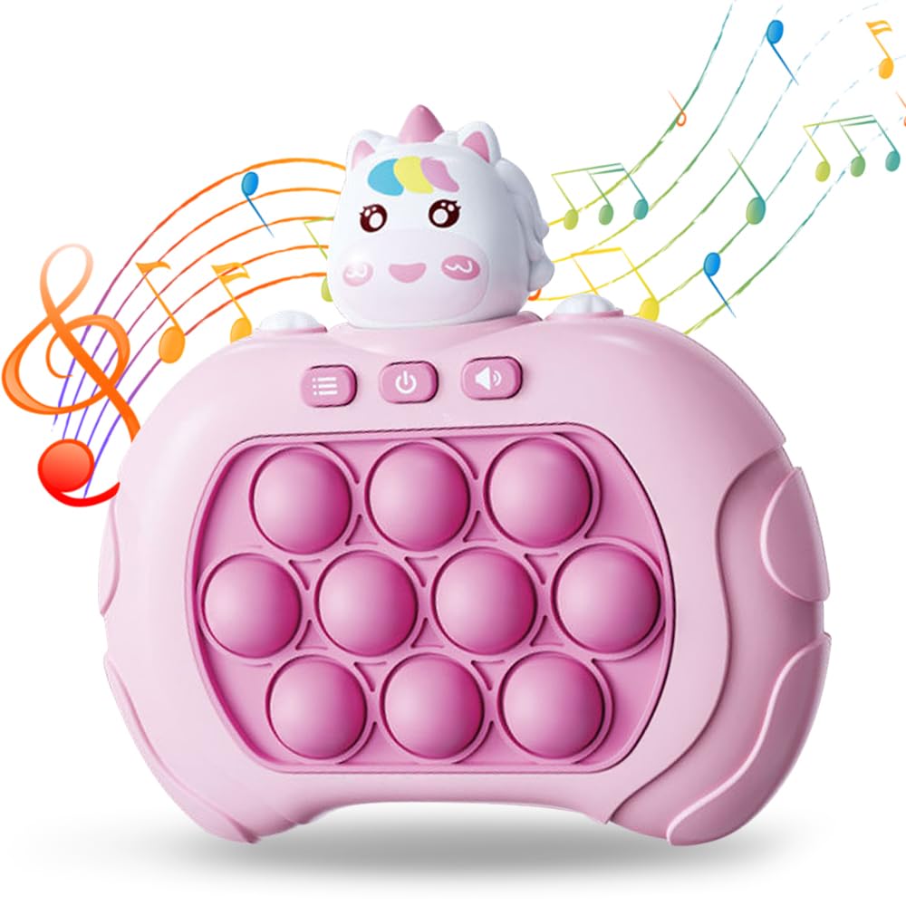 Maquina de Juego Pop it de luz Electrónico,Consola Juegos Pop Quick Push,Consola Pop it,Quick Push Bubble Game,Apto para Aliviar el Estrés y la Ansiedad para Niños y Adultos