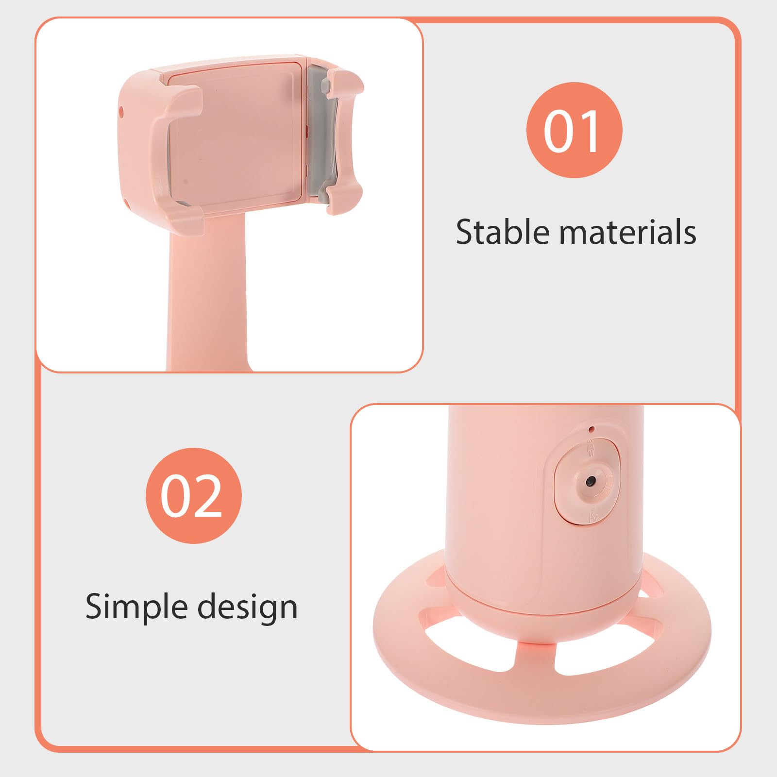 Cabilock Soporte Material Batería de Adecuado y Metal Larga Abs Duración Rotación 360° Seguimiento Facial en para Teléfono Móvil para Autorretratos y Transmisiones Directo