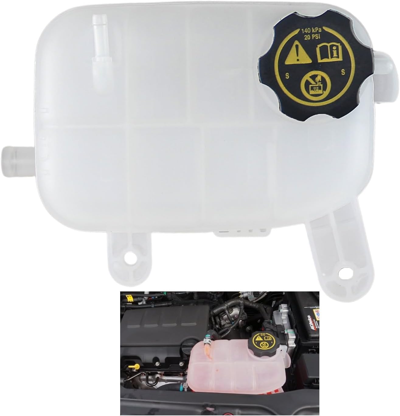 95269001 Engine Coolant Reservoir Tank with Cap Compatible with 2013 - 2021 Buick Encore 1.4L, Chevrolet Chevy Tracker Trax 1.4L 1.8L | Radiator Overflow Tank Replaces 603-955 95201979