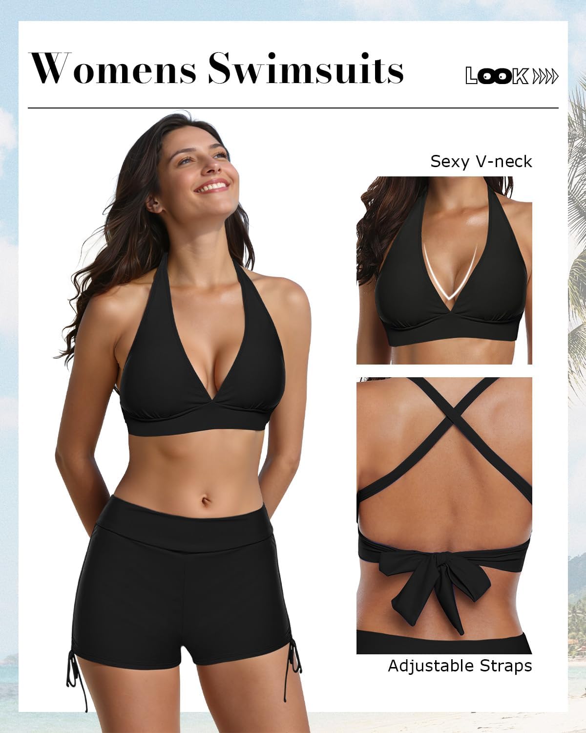 Century Star Women Two Piece Swimsuit with Boy Shorts - Modest Swimming Suits High Waisted Bathing Suits Bikini Set - Image 4