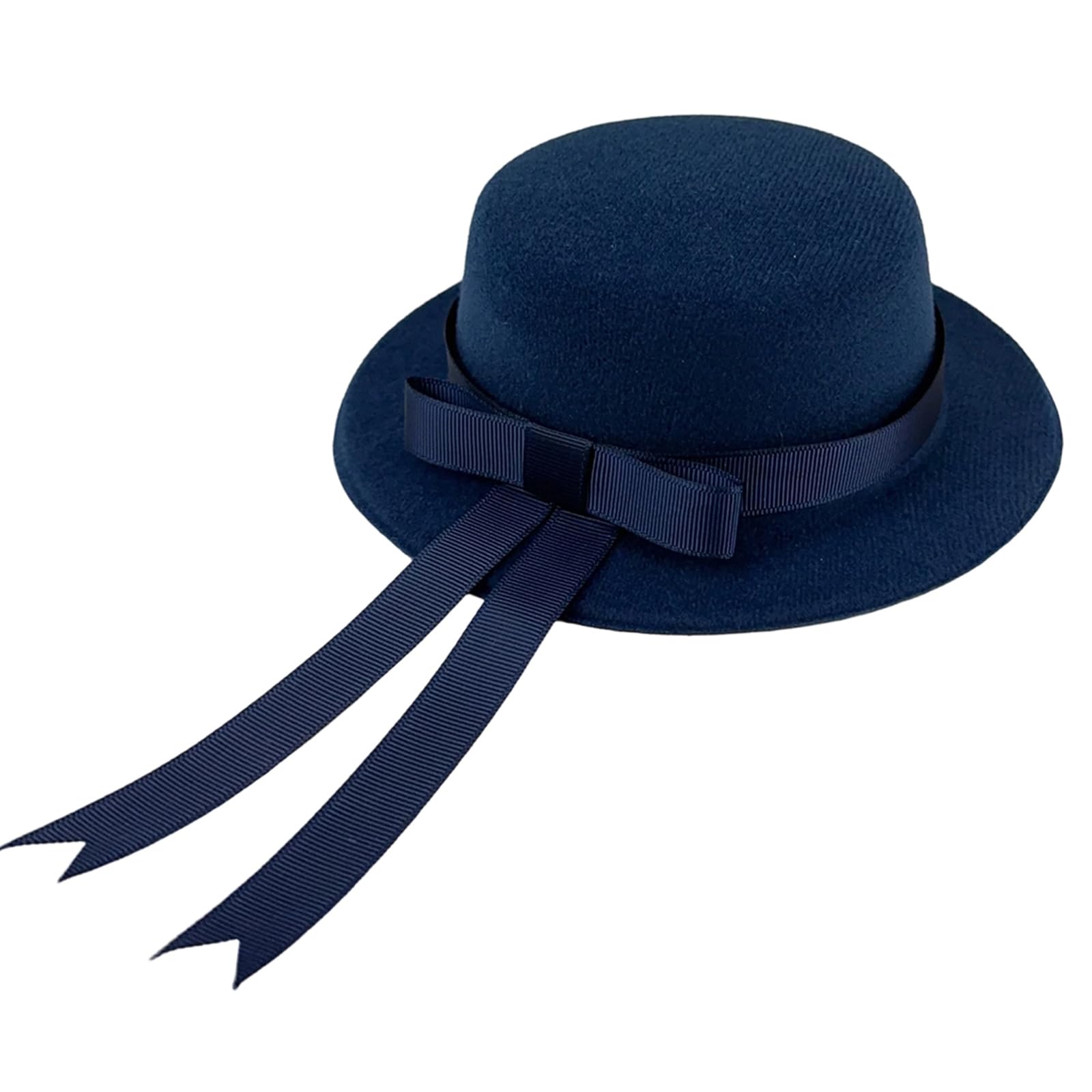 Tsophreniq Tiny Felt Hat with Ribbon Miniature Doll Hat Decoration for Doll Costume Crafting Sewing Project Clothing Decoration Cotton Uniform Accessories