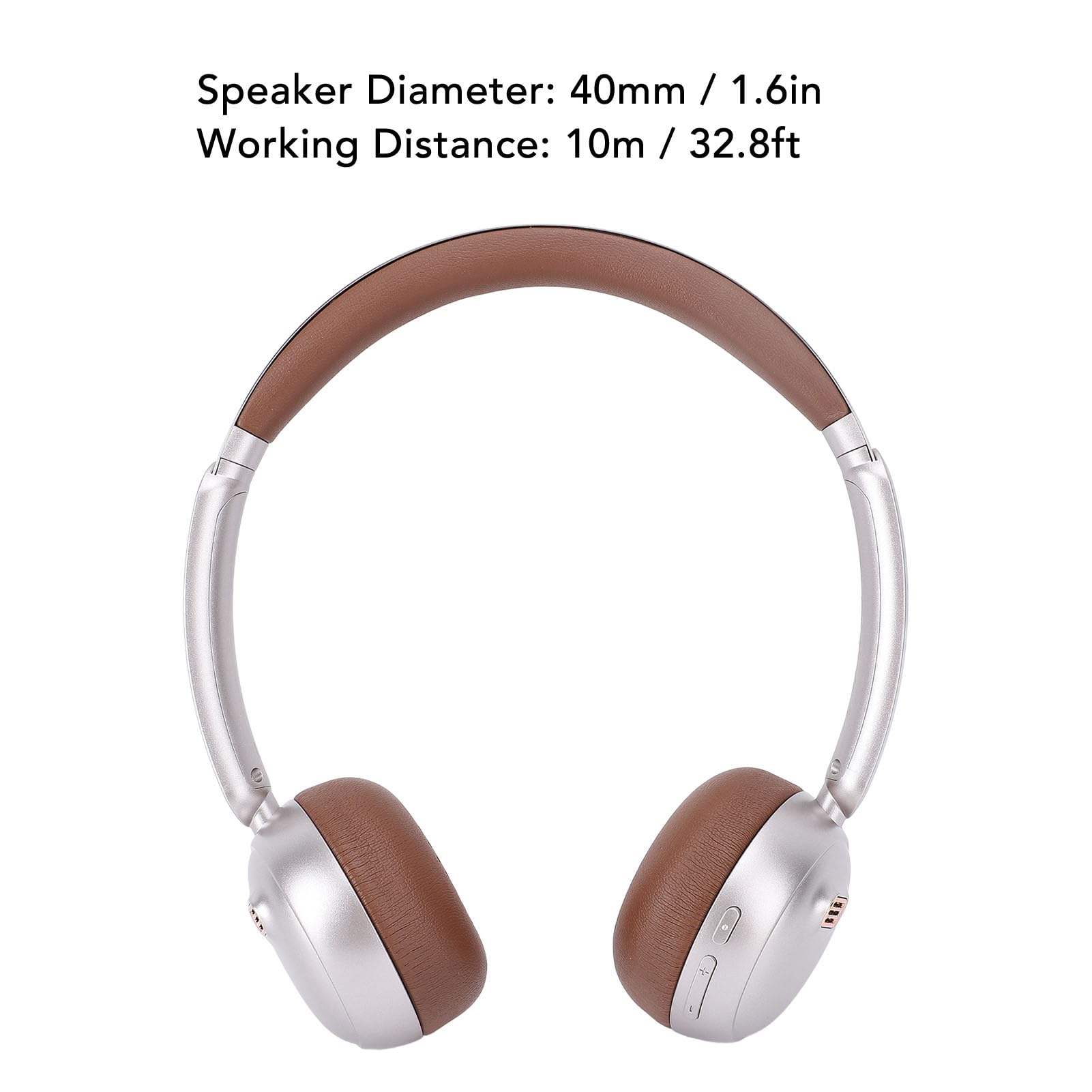 Tosuny Cuffie Bluetooth retrò con Cancellazione Attiva del Rumore, 45 Ore di Riproduzione, Cuffie Over ear in Stile Vintage per Viaggi, Spostamenti e Moda, Design Pieghevole (BROWN)