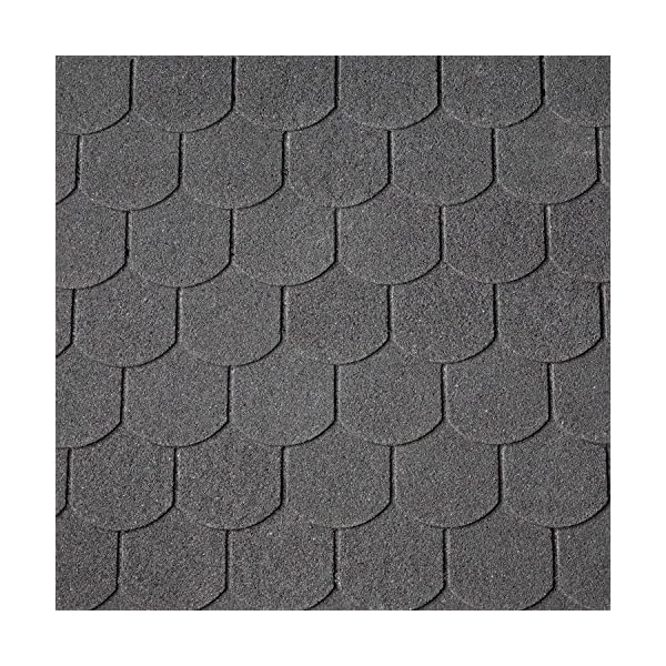 Dachschindeln Biberschwanz 3 m² mit Glasvlieseinlage Bitumenschindeln Schindeln Biberschwanzschindeln (Schwarz)