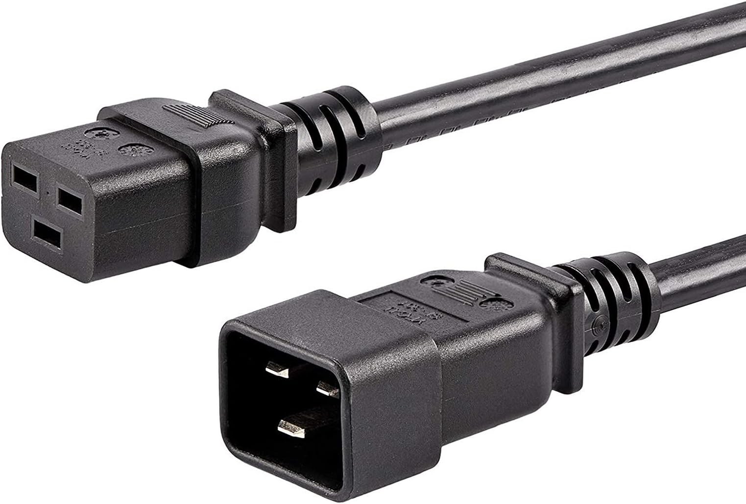 FSKE C19 to C20 Power Extension Cable 3 meters, 14AWG Power Cord Extension Lead IEC 60320 C19 to C20, Copper Cable core size: 3 * 1.5 mm²