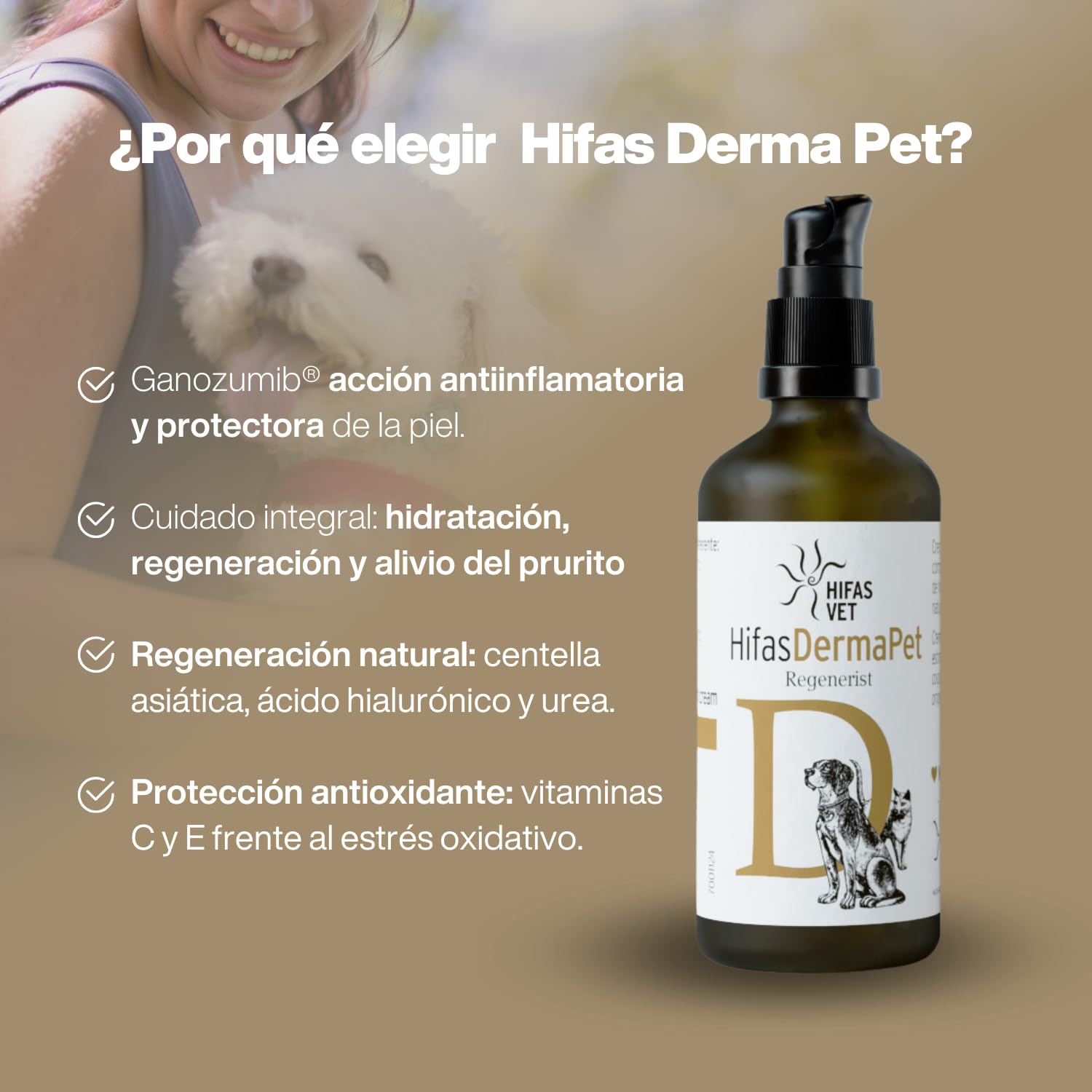 HIFAS Vet - Derma Pet Crema Hidratante Dermoprotectora para Perros y Gatos - 50 ml