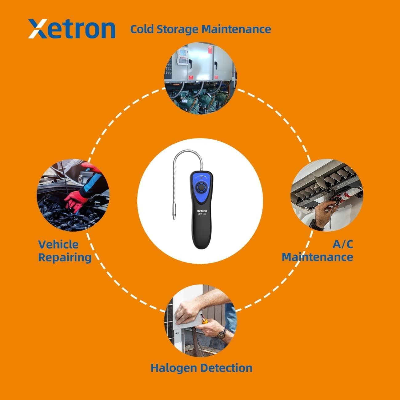 Xetron CLD100 Refrigerant Leak Detector for R32 R134a R410a R22 Freon Leak Detector