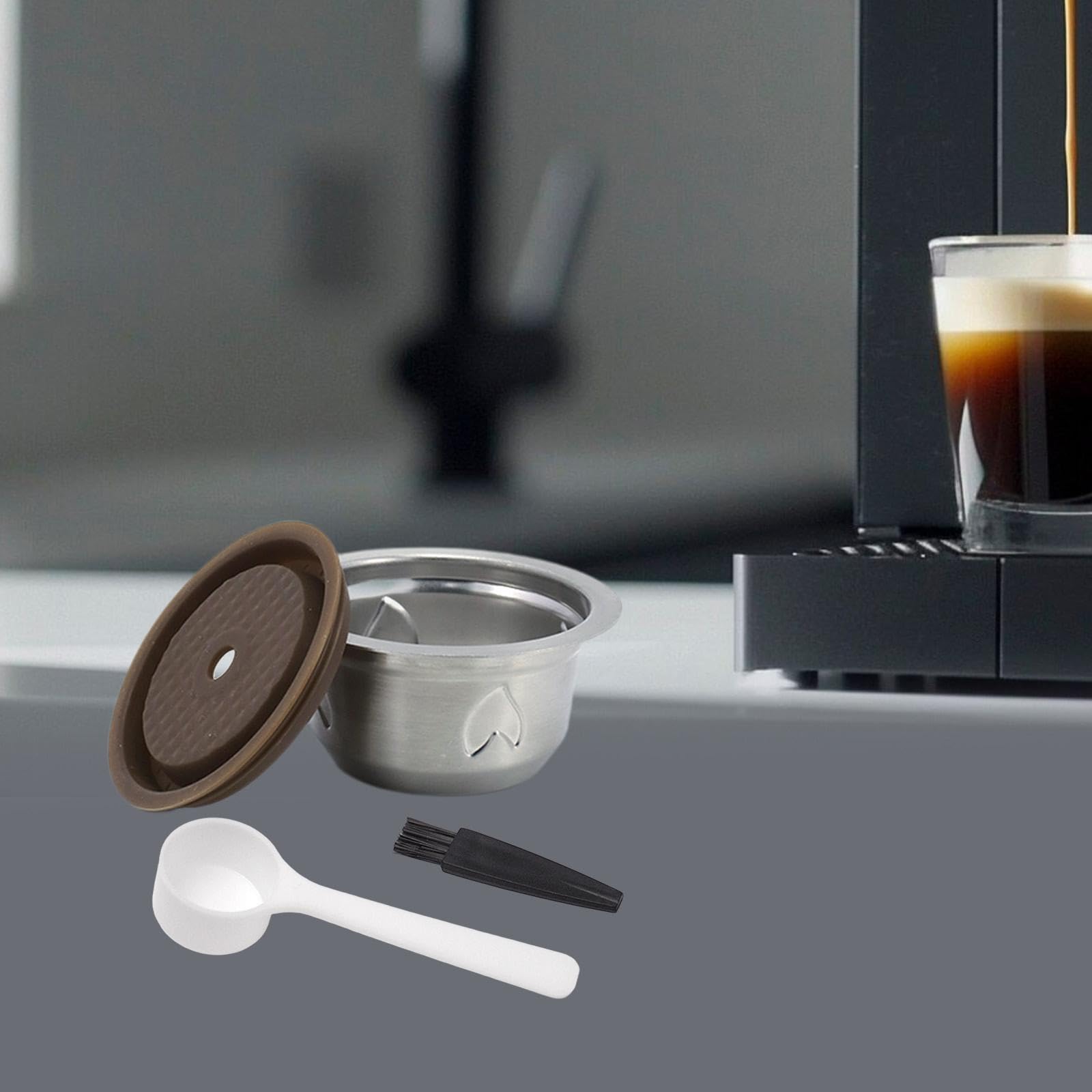perfk Juego de cápsulas de café reutilizables, cápsula multiusos de acero inoxidable, taza de filtro de regalo, cápsulas de café rellenables, accesorios, 230 Ml