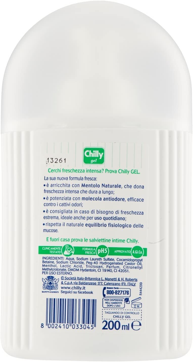 Italian Gourmet Gel Intimo Menthol pH 5 Intim-Reinigung frisch, 12 x 200ml | Detergente delicato per igiene quotidiana, klinisch getestet, natürliche, Gesamtnettogewicht 2,4 L + Kostenlos Polpa 400g