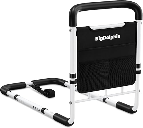 BigDolphin Rieles de cama para adultos mayores de seguridad  Bastón de cama ajustable que cumple con ASTM 2026 mejorado con mango ergonómico