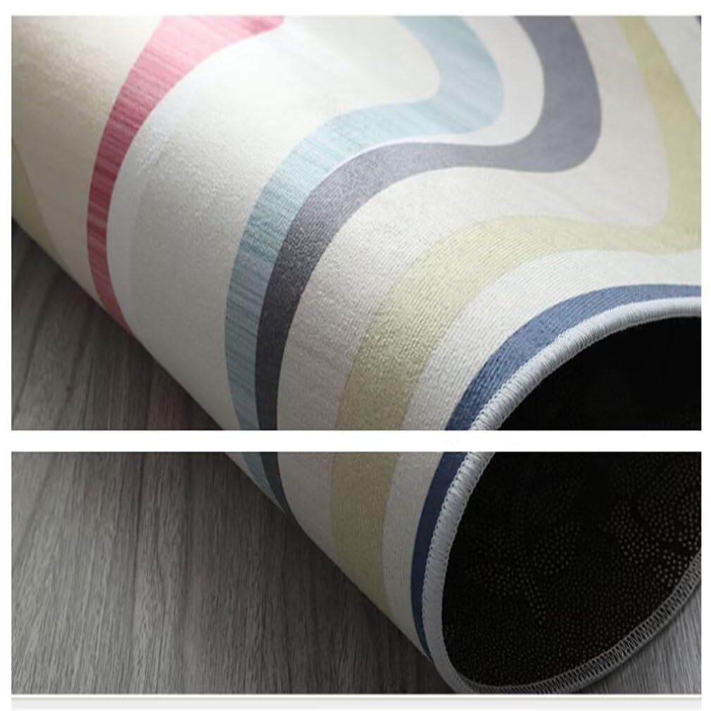 Tappeto blu grigio 140 x 200 cm, morbido e facile da pulire, per camere da letto e soggiorni, elegante runner per corridoi, arredamento accogliente per la casa