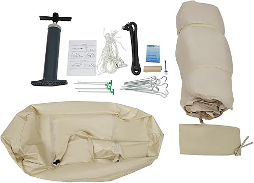 Miniatura 3 de Tienda de campaña inflable portátil para 3-4 personas, tiendas de campaña impermeables de 67.8 ft con bomba de mano, cuerdas y clavos de tierra,