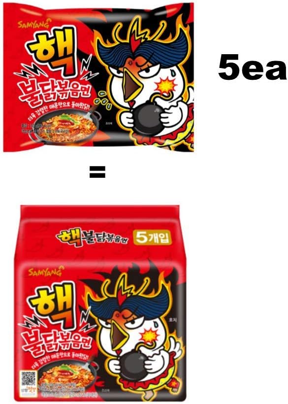2019 New 10,000SHU 5pcs Samyang Haek(Neculer)-Buldak Chicken Flavored Ramem Noodles Limited Ed.